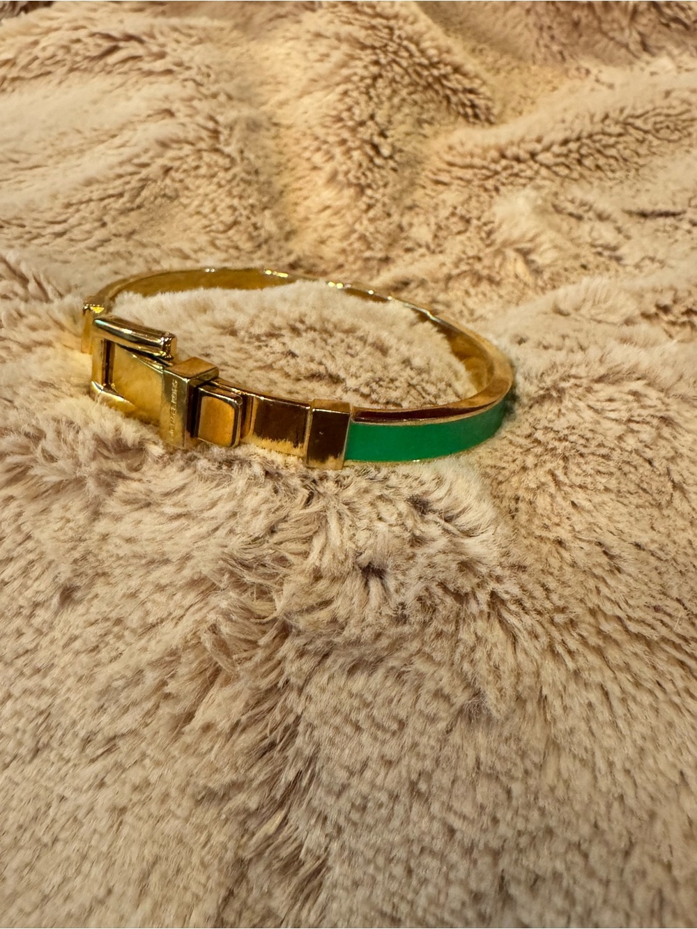 Michael Kors Gold-Tone Bangle with Emerald Green Enamel